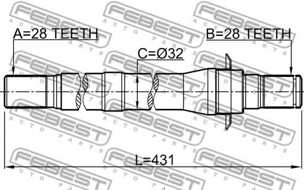 Полуось в сборе FEBEST 1212-IX55 Полуось в сборе FEBEST 1212-IX55
