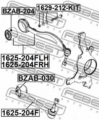 Болт регулировки развала колёс FEBEST 1629-212-KIT Болт регулировки развала колёс FEBEST 1629-212-KIT