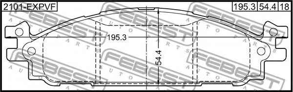 Тормозные колодки FEBEST 2101-EXPVF Тормозные колодки FEBEST 2101-EXPVF