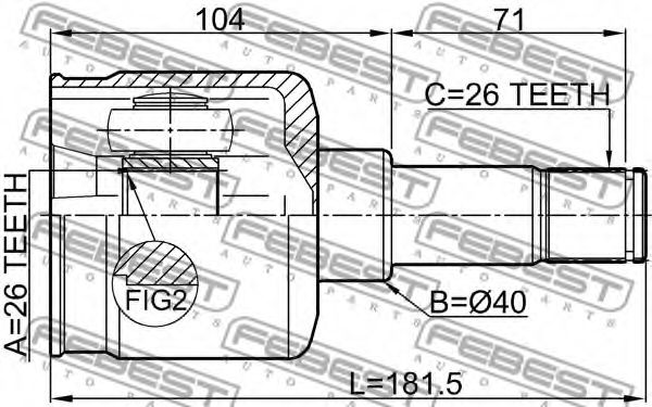 ШРУС FEBEST 2111-FY26LH ШРУС FEBEST 2111-FY26LH