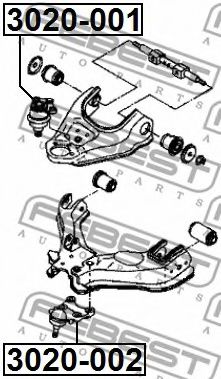 Шаровая опора FEBEST 3020-002 Шаровая опора FEBEST 3020-002