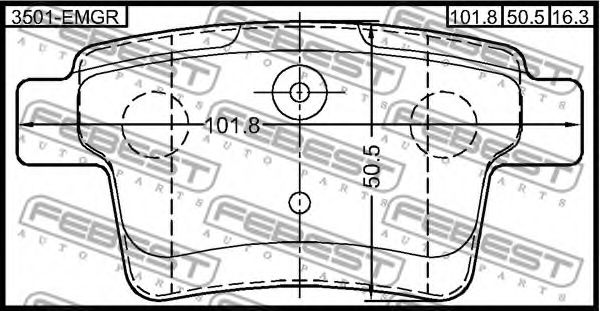 Тормозные колодки FEBEST 3501-EMGR Тормозные колодки FEBEST 3501-EMGR