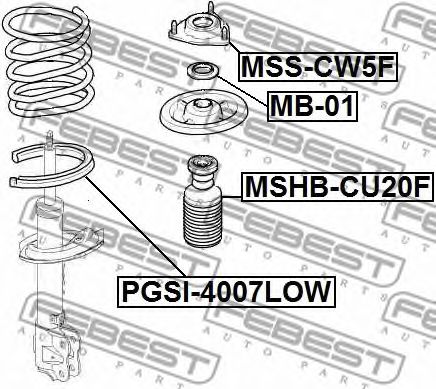 Тарелка пружины FEBEST PGSI-4007LOW Тарелка пружины FEBEST PGSI-4007LOW
