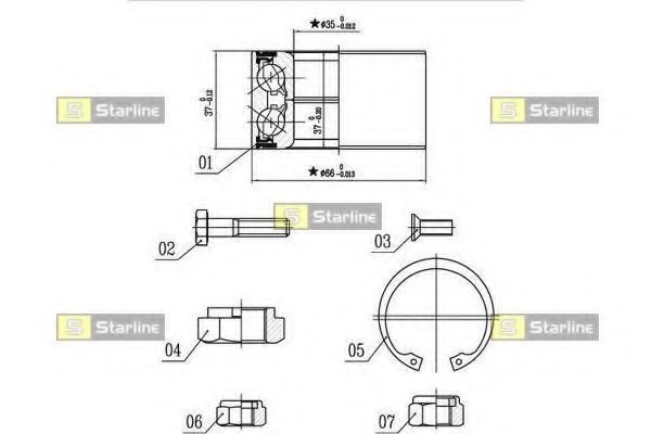 Подшипник ступицы STARLINE LO 00906