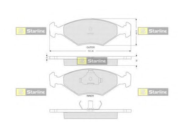 Тормозные колодки STARLINE BD S221