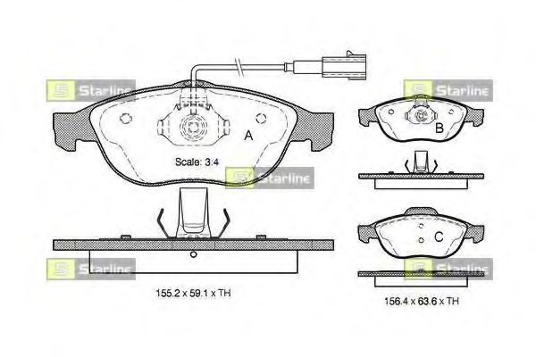 Тормозные колодки STARLINE BD S303