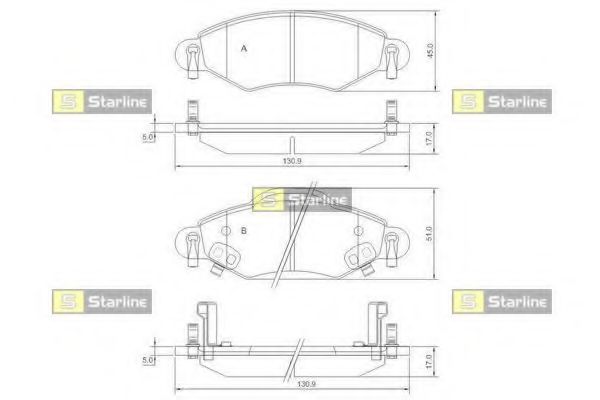 Тормозные колодки STARLINE BD S828P