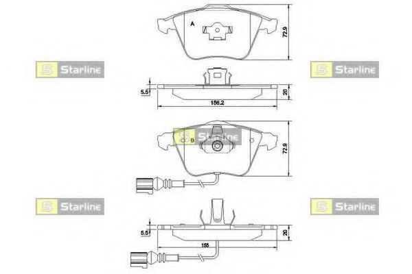 Тормозные колодки STARLINE BD S837P