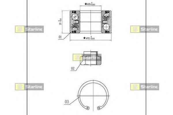 Подшипник ступицы STARLINE LO 00882