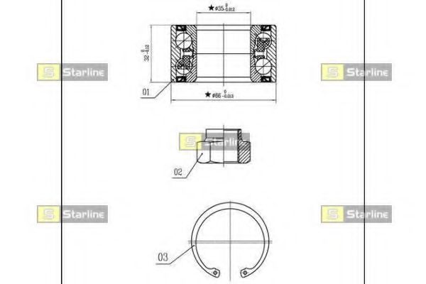 Подшипник ступицы STARLINE LO 01327
