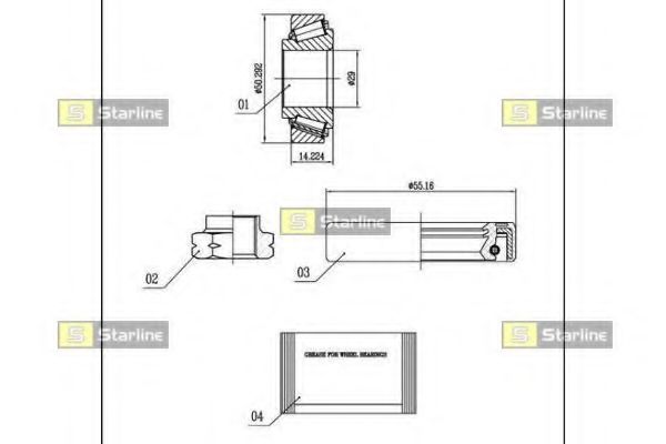 Подшипник ступицы STARLINE LO 01333