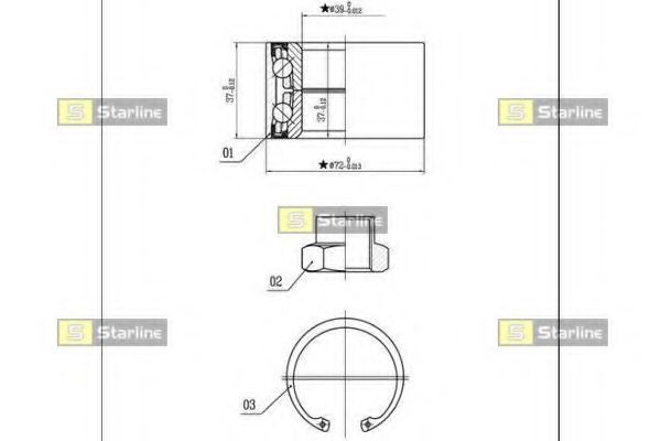 Подшипник ступицы STARLINE LO 01432