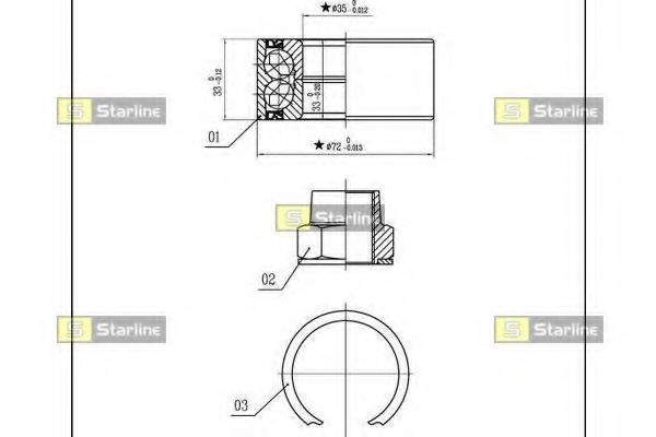 Подшипник ступицы STARLINE LO 03414