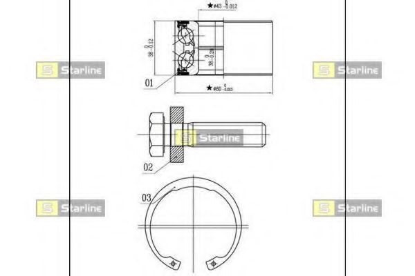 Подшипник ступицы STARLINE LO 03449