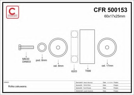 Обводной ролик CAFFARO 500153
