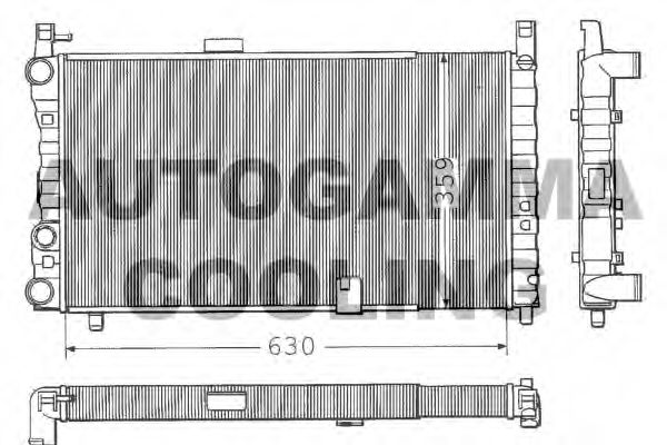 Радиатор охлаждения двигателя autogamma 100297