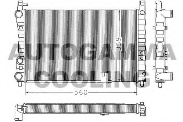 Радиатор охлаждения двигателя autogamma 100298