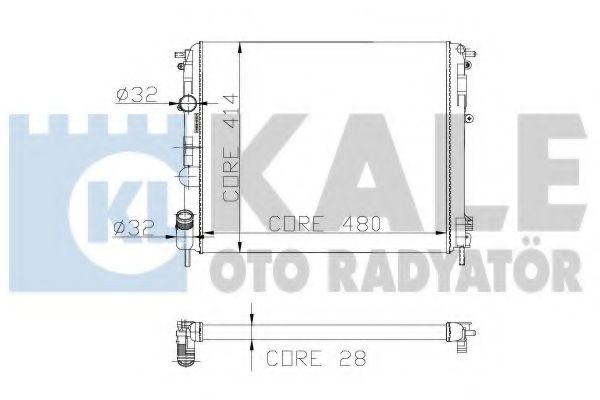 Радиатор охлаждения двигателя KALE OTO RADYATÖR 205600