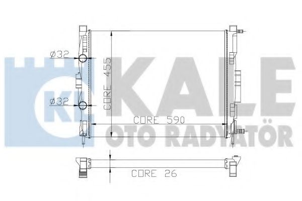 Радиатор охлаждения двигателя KALE Oto Radyator 207200