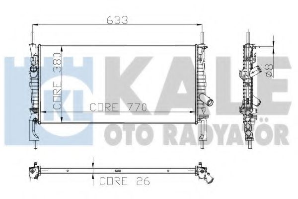 Радиатор охлаждения двигателя KALE Oto Radyator 235500