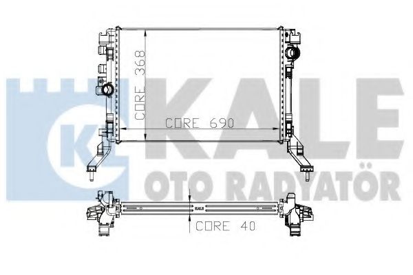 Радиатор охлаждения двигателя KALE Oto Radyator 273900