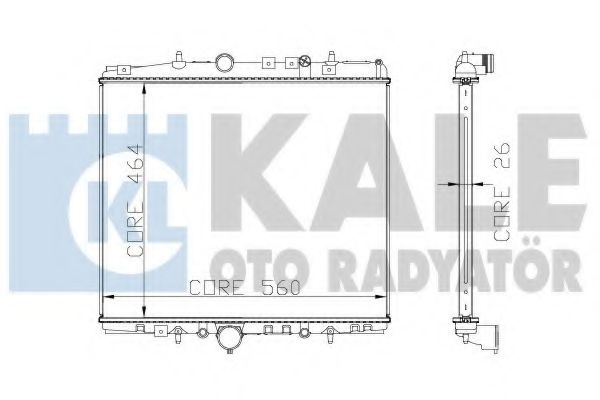 Радиатор охлаждения двигателя KALE Oto Radyator 285400