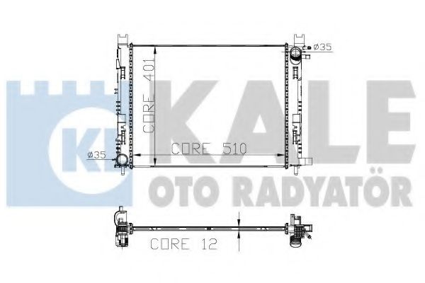 Радиатор охлаждения двигателя KALE Oto Radyator 305900