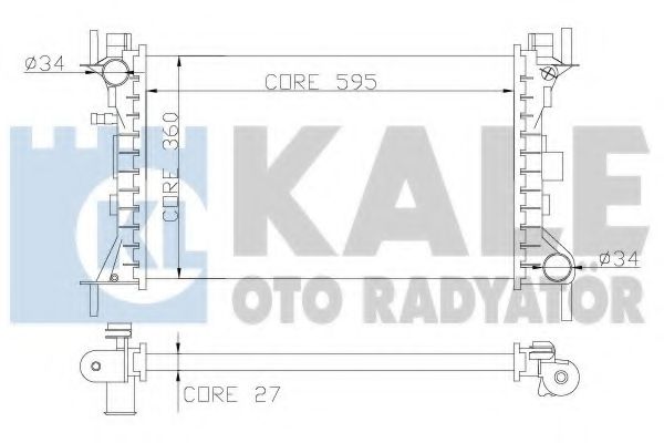 Радиатор охлаждения двигателя KALE Oto Radyator 349700