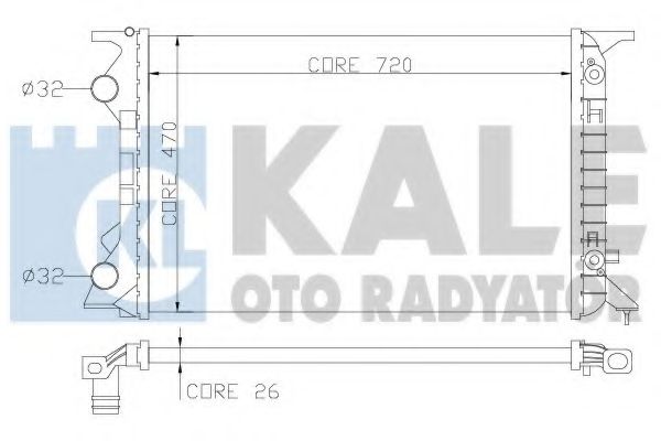 Радиатор охлаждения двигателя KALE Oto Radyator 353400