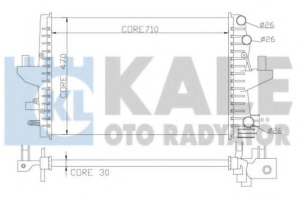 Радиатор охлаждения двигателя KALE Oto Radyator 354100