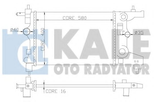 Радиатор охлаждения двигателя KALE Oto Radyator 355200