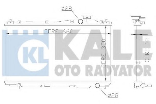 Радиатор охлаждения двигателя KALE Oto Radyator 357000