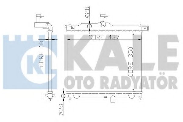 Радиатор охлаждения двигателя KALE Oto Radyator 358300
