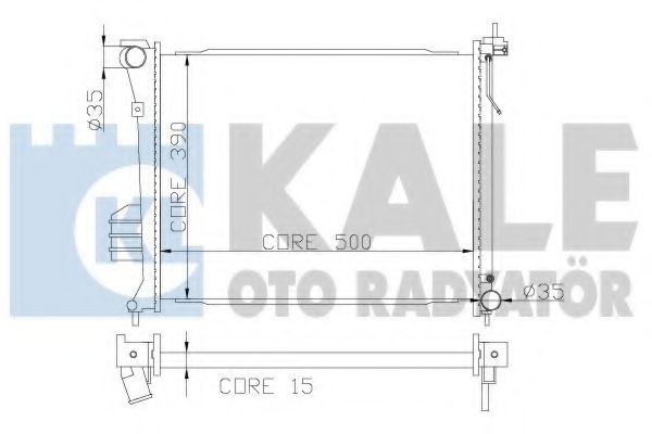 Радиатор охлаждения двигателя KALE Oto Radyator 358500
