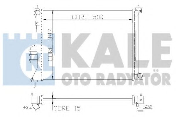 Радиатор охлаждения двигателя KALE Oto Radyator 358600
