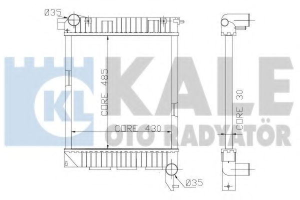 Радиатор охлаждения двигателя KALE Oto Radyator 359400