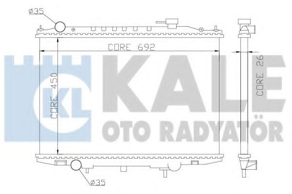 Радиатор охлаждения двигателя KALE Oto Radyator 362900