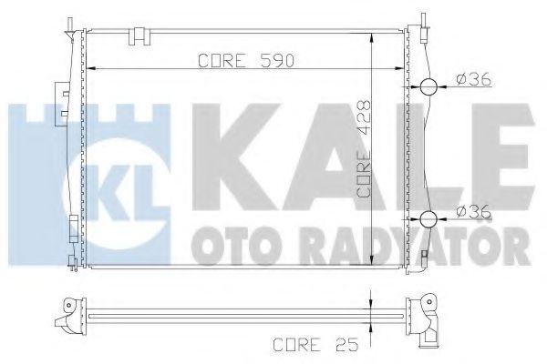 Радиатор охлаждения двигателя KALE Oto Radyator 342055