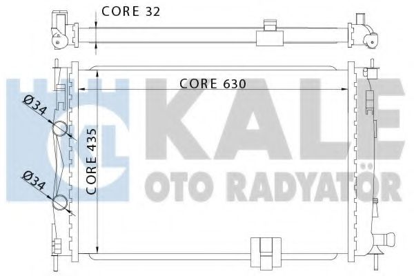 Радиатор охлаждения двигателя KALE Oto Radyator 342060