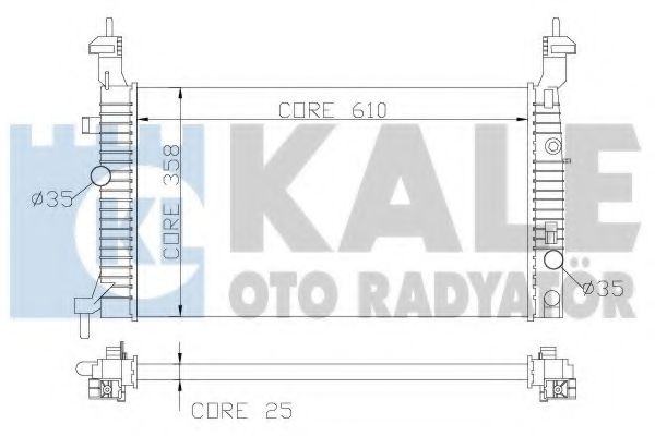Радиатор охлаждения двигателя KALE Oto Radyator 342065