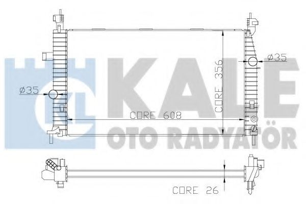 Радиатор охлаждения двигателя KALE Oto Radyator 342070