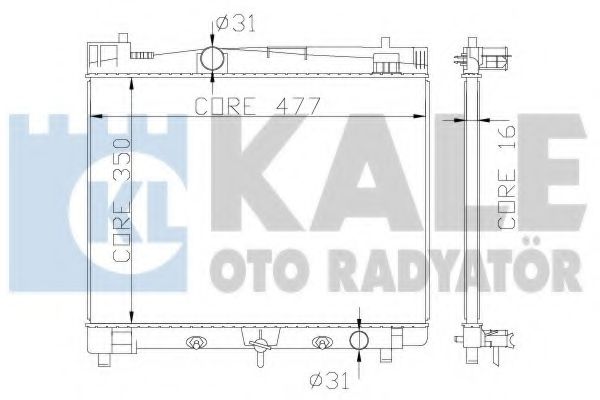 Радиатор охлаждения двигателя KALE Oto Radyator 342210