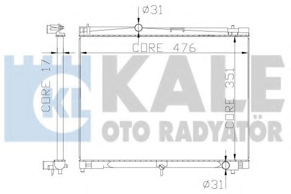 Радиатор охлаждения двигателя KALE Oto Radyator 342215