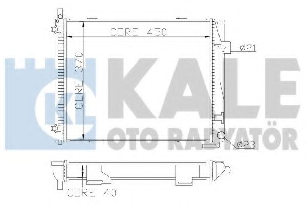 Радиатор охлаждения двигателя KALE Oto Radyator 361900