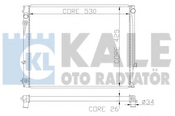 Радиатор охлаждения двигателя KALE Oto Radyator 363600