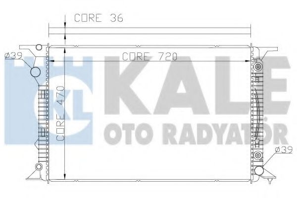 Радиатор охлаждения двигателя KALE Oto Radyator 367700