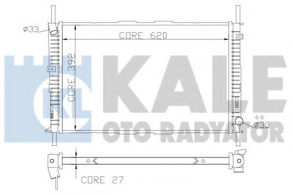 Радиатор охлаждения двигателя KALE Oto Radyator 368700