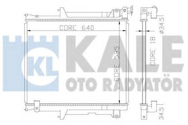 Радиатор охлаждения двигателя KALE Oto Radyator 370400