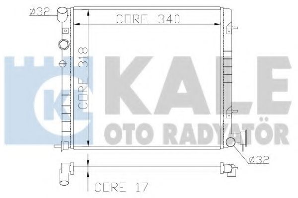 Радиатор охлаждения двигателя KALE Oto Radyator 372500