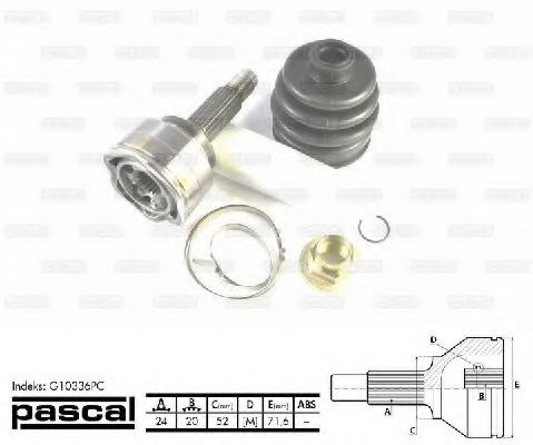 ШРУС с пыльником PASCAL G10336PC ШРУС с пыльником PASCAL G10336PC